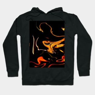 Lingering Ember - Digital Liquid Paint Swirls Hoodie